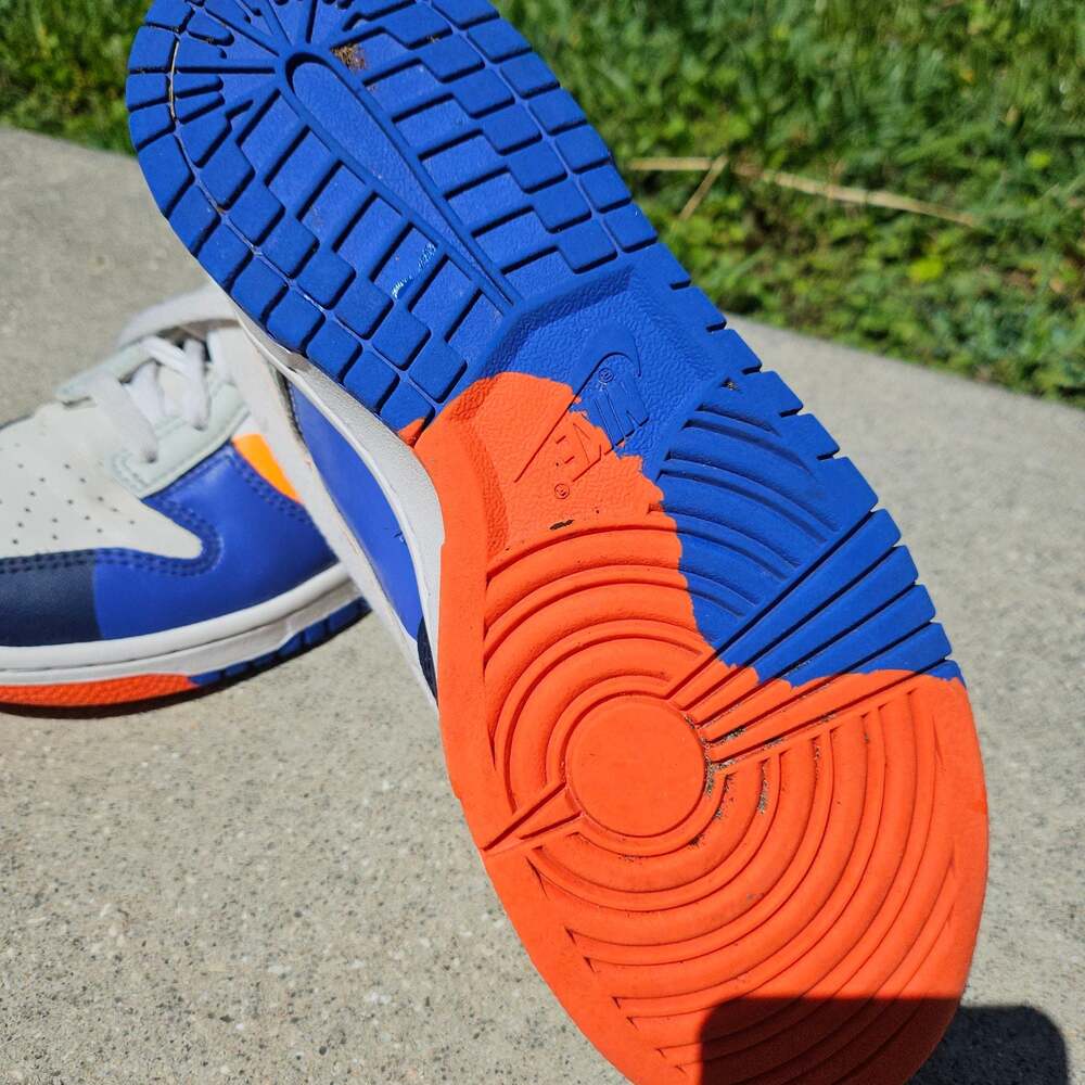 Nike Kids Sneakers White Navy Blue Orange - Picture 7 of 10